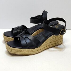 Time and Tru Espadrille Wedge Sandal Strappy Adjustable Ankle Strap Size 11 NWOT